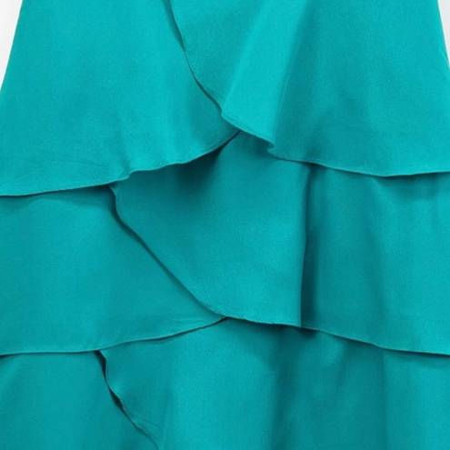 Lush Clothing Lush Womens L Mini Dress Teal Sleeveless Tank Tiered Layered Sundress Ruffled