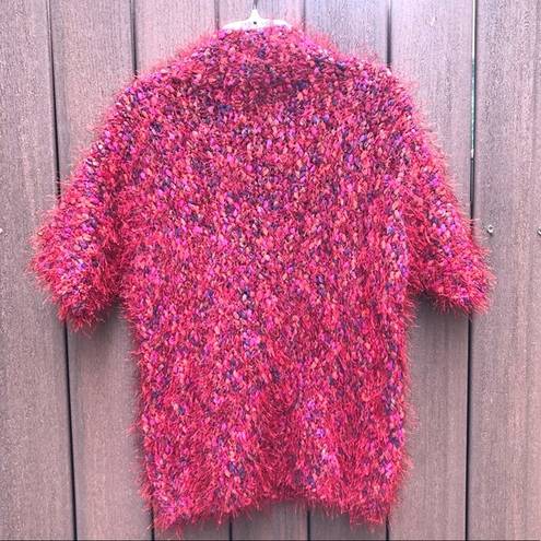 Ruby Handknit  red, multi-color pullover sweater