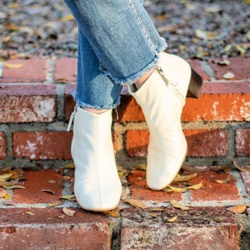 Everlane  The Day Ankle Boots in Bone Leather 7.5 New Womens Italy Booties