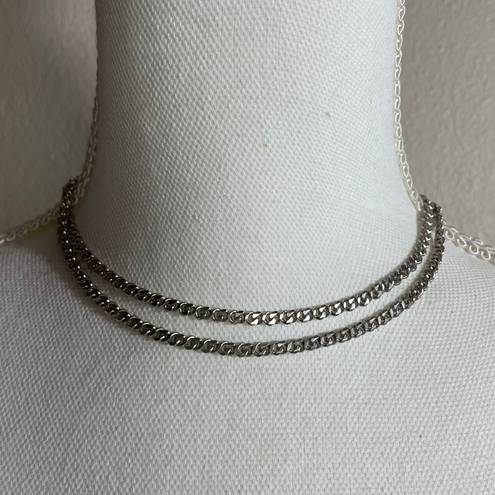 Monet silver tone chain link necklace