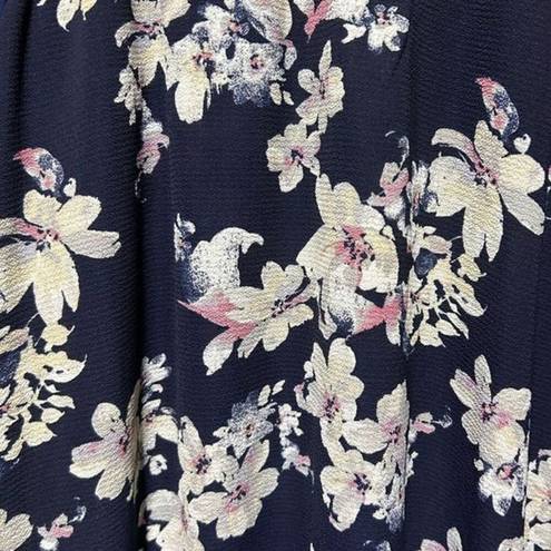 Acting Pro ‎ Women's Long Sleeve Floral Top Size 3XL Navy Blue