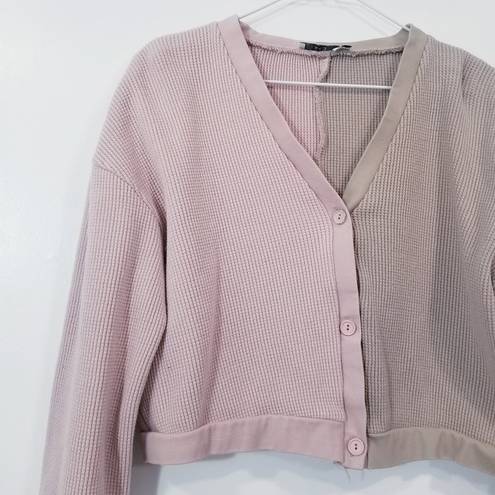 ONIA  Color Block Waffle Knit Crop Cardigan