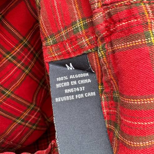 Polo  JEANS CO. Rare Vintage Red Plaid Flannel Snap-Front Western Shirt, M EUC