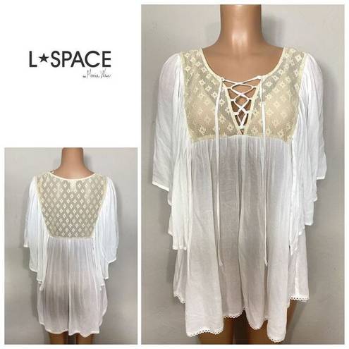 l*space New. L* white and cream lace coverup. S/XS. Retails $149