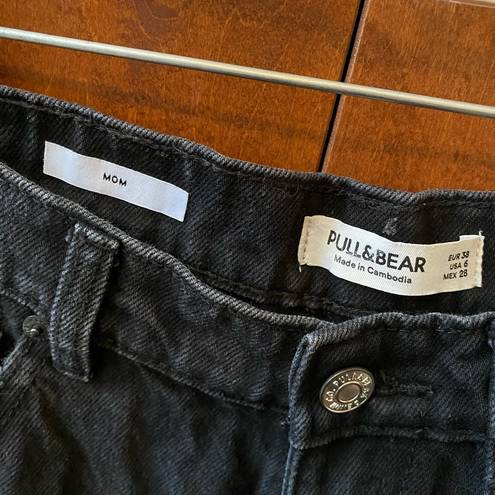 Pull & Bear  Black Distressed Mom Jeans