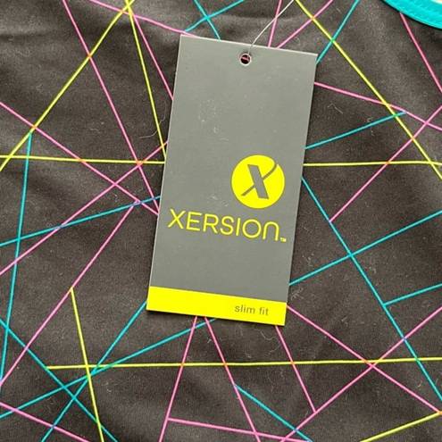 Xersion  Black with Neon‎ Stripes Athletic Racerback Tank Top Size ST