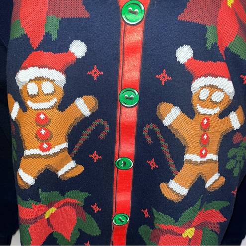 Gildan Ugly Christmas Gingerbread Man Heavy Blend Sweatshirt Navy Blue Medium