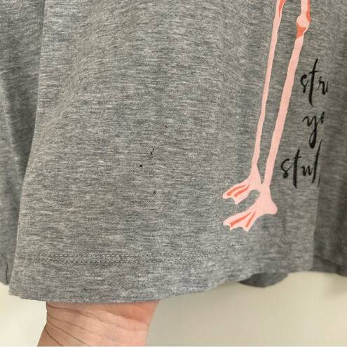 Kate Spade  ‘Strut your stuff’ Grey Flamingo T Shirt S