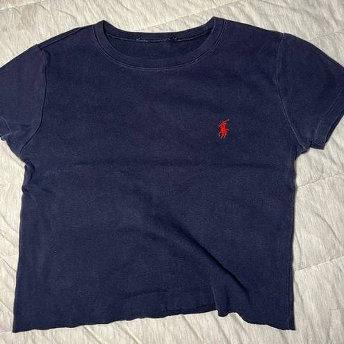 Polo  Vintage Cropped Navy Baby Tee