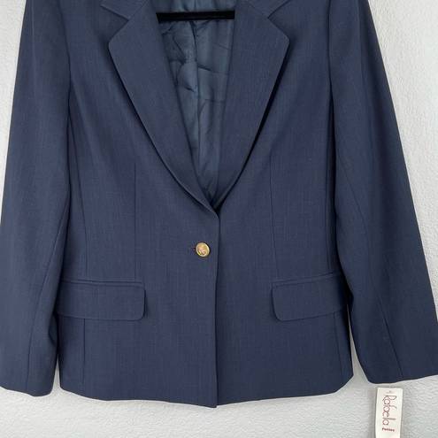 Rafaella  Petites Navy Blue Nautical Single Breasted Suit Blazer 10P NWT