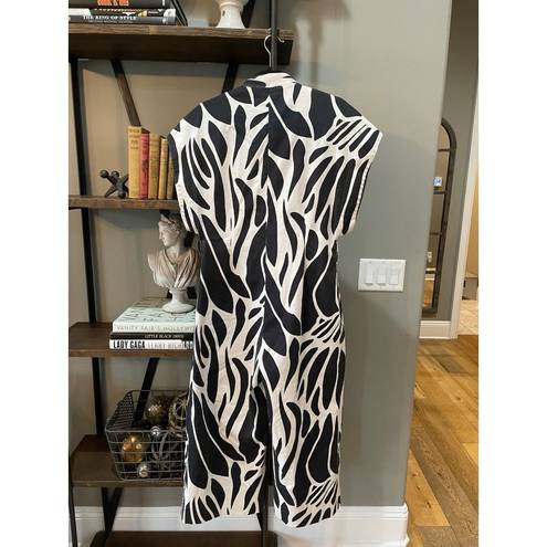 Natori  Nagashi Cropped Jumpsuit Abstract Butterfly Black White Womens Medium