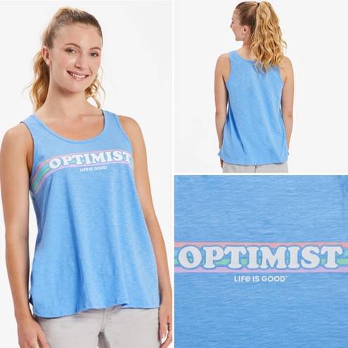 Life is Good  Women's Optimist Retro Stripe Textured Slub Tank