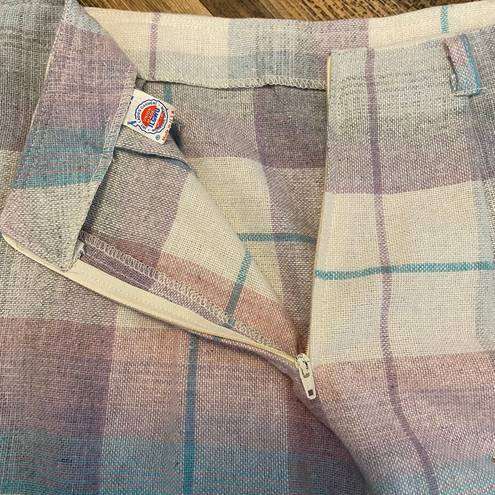 American Vintage Vintage Plaid Skirt Pastel Pencil Skirt