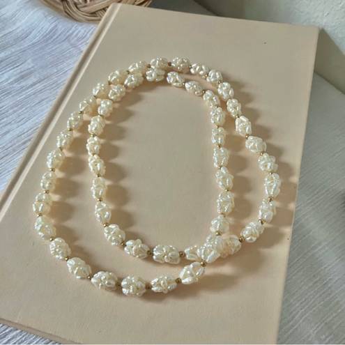 American Vintage Vintage “Nola” Pearl Cluster Necklace Long Freshwater Classic Beachy Feminine