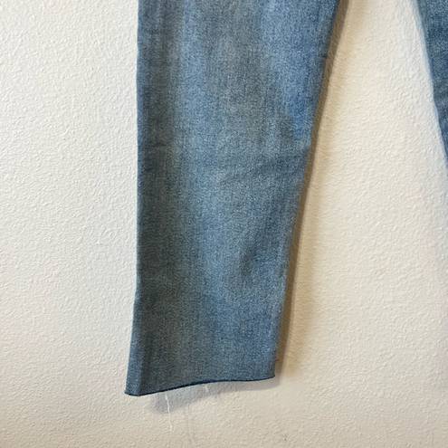 Kensie  Jeans Vintage Luxe Straight Leg Light Wash Raw Hem Denim 12/31 High Rise