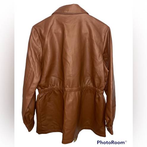 Marc New York  Andrew Marc Brown/ chocolate Zip up Fax Leather Jacket | Size M