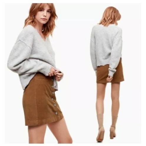 Wilfred Free  Button Front Karmen Corduroy Mini Skirt