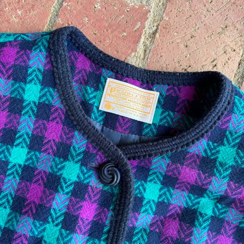 Pendleton Vintage 80s  Houndstooth Wool Jacket