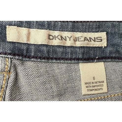 DKNY Vintage Y2K  Mid Rise Boot Cut Jeans with Stretch Slight Distressing Size 6