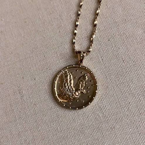 American Eagle mine  gold plated pendant necklace w star details NWOT