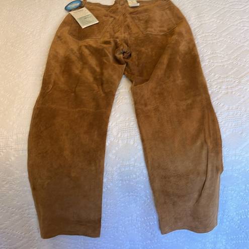 St. John’s Bay NWT  Suede Leather Lined Washable Pants Nutmeg Size 12