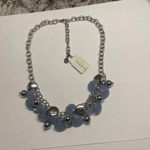 Talbots  Silver Tone / Blue Statement Necklace NWT Adjustable Length