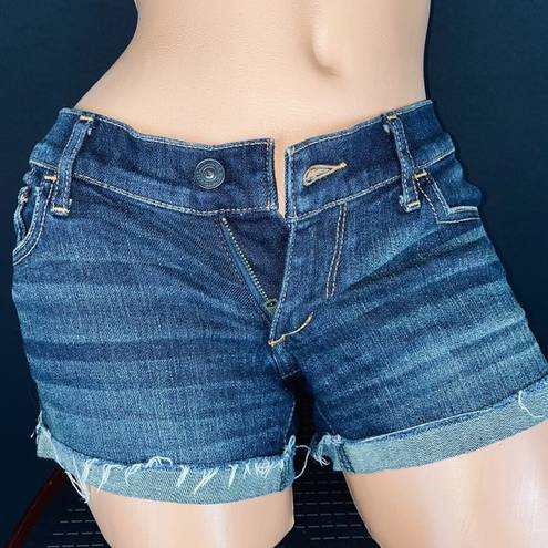 Abercrombie & Fitch  Dark Wash Cuffed Jean Shorts