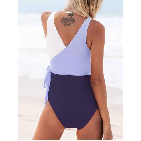 Cupshe NEW  1 Pc Swimsuit Wrap Color Block Tie Side M