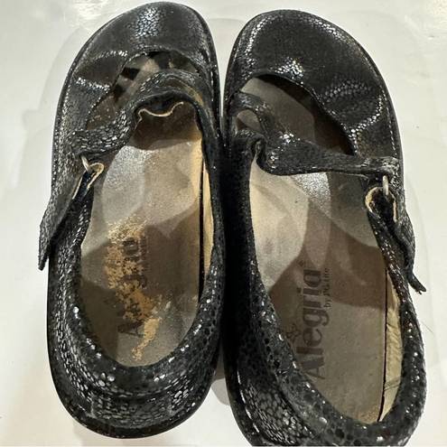 Alegria  Dayna Black Dottie Mary Jane Clogs Size 39