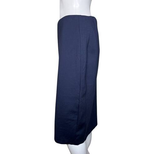 The Row Savile Co Skirt Womens 8 Navy Blue Pencil Straight Midi Career Preppy