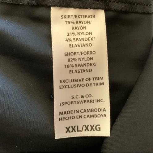 Krass&co SC &  Women's Skort Golf Pull On Stretch Pockets Black Rayon Blend Size XXL