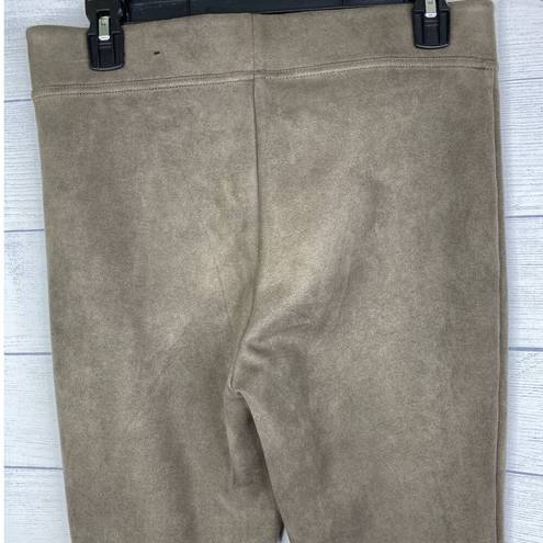 Andrew Marc  Womens Fitted Faux Suede Taupe Pull On Ankle Pants Size Small