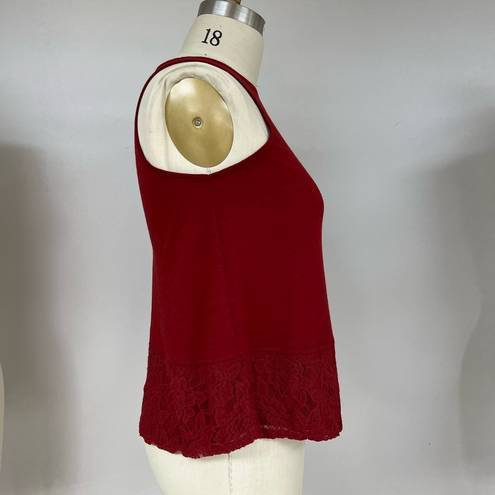 Hint of Mint Burgundy Lace Trim Tank L