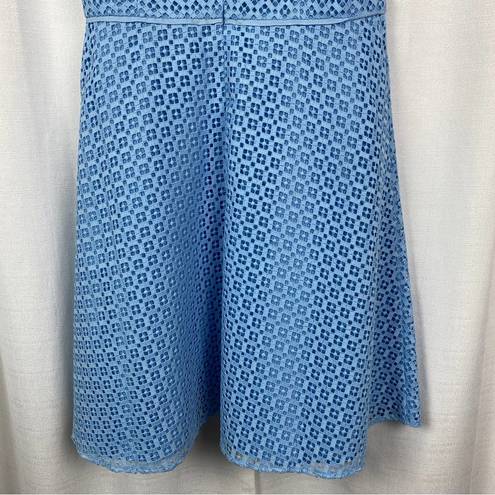 Draper James  Light Blue Lattice Lace A Line Dress Sz.12