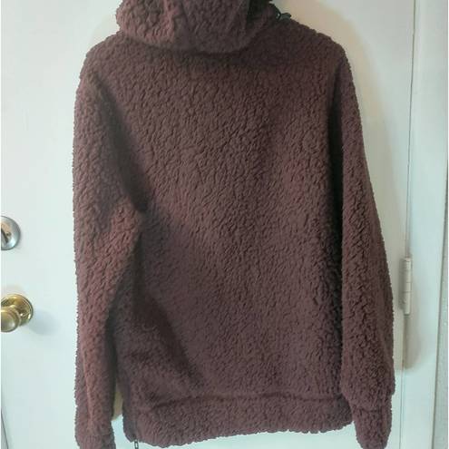 Free Planet  Burgundy Sherpa Hoodie Size S