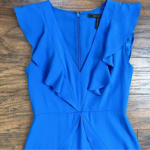 BCBGMAXAZRIA  • Eleeza Ruffled Mini Dress criss cross flutter Larkspur Blue Tyrah