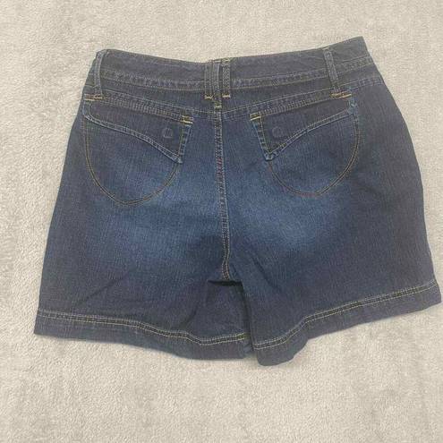 Gloria Vanderbilt  Shorts Womens 6 Blue Denim Jean Mid Rise Distressed Dark Wash