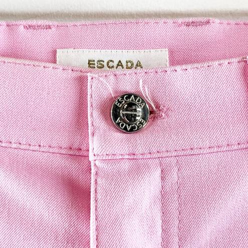 Bubblegum Escada High Waisted Ankle Length Straight Leg Jeans Stretch  Pink 36