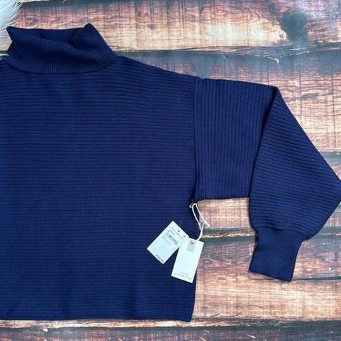 Good American  Blue Mock Neck Sweater