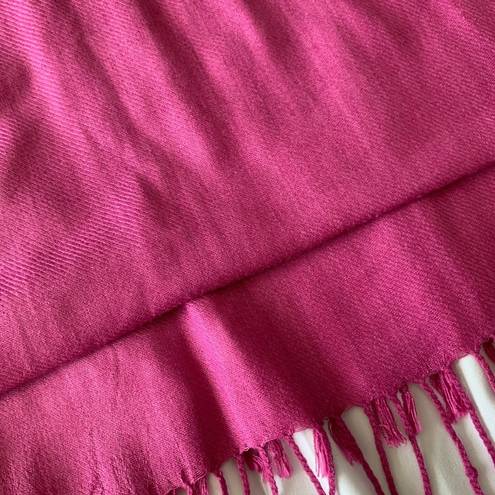  hot pink 100% pashmina fringe scarf