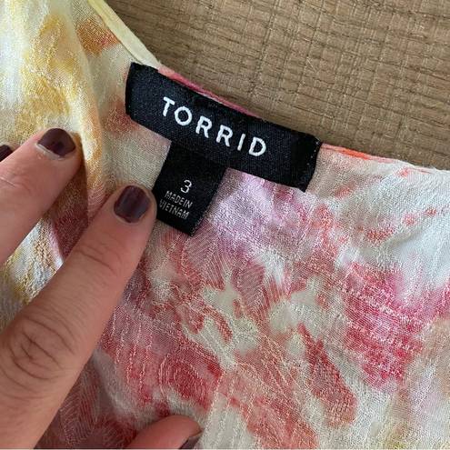 Torrid  open tie dye kimono coverup