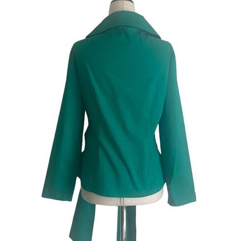 Doncaster  Kelly Green Tie Waist Blazer Double Breasted size 8 Cotton Blend