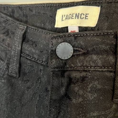 L'Agence L’AGENCE black cropped ankle paisley jean size 25