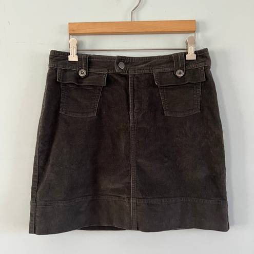 Patagonia Corduroy Charcoal Gray Organic Cotton Mini Skirt