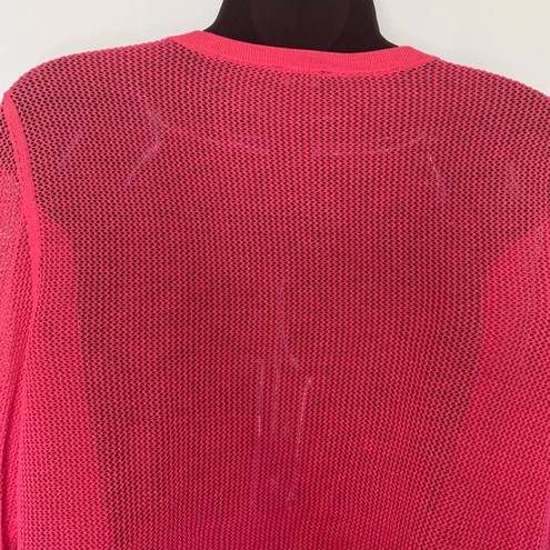 Talbots  Hot Pink Net Cropped Cardigan