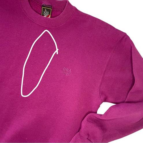 JC Penny USA Olympics 90s Crewneck Sweatshirt JC Penney Womens M Berry Embroidered Logo