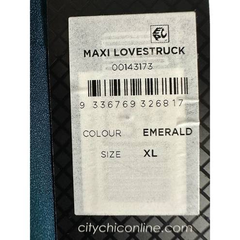 City Chic  Lovestruck Maxi Halter Dress Emerald Size US 22