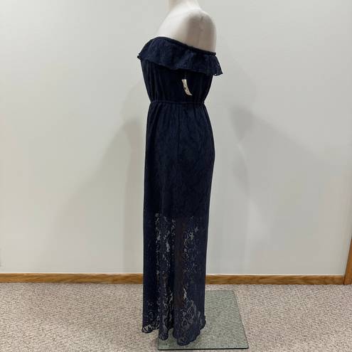 Trixxi Navy Lace Maxi Dress