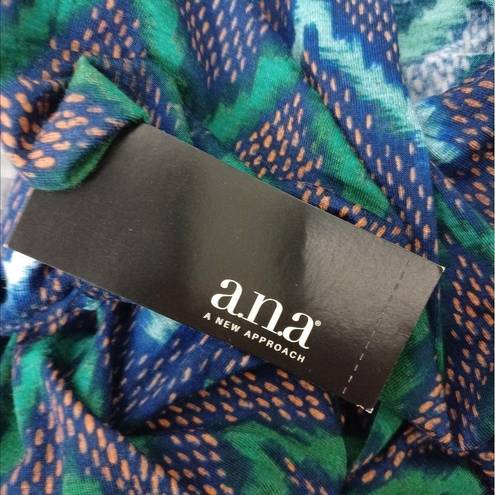 a.n.a NWT  a new approach Dress Long Maxi Sleeveless Zig Zag Boho Blue Green