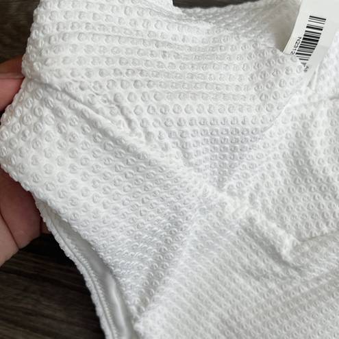 Aerie NWT  Crossover High Cut Cheeky Bikini Bottom Swiss Dot White Size Medium